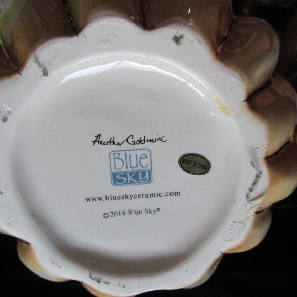 Harvest Pumpkin Gourd Teapot Ivory and Gold by Heather Goldminc Blue Sky - Picture 9 of 10